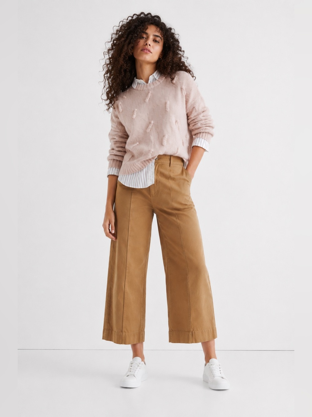 Madewell Langford HighWaisted Cropped Wide-Leg Pants in Camel Sz 25
